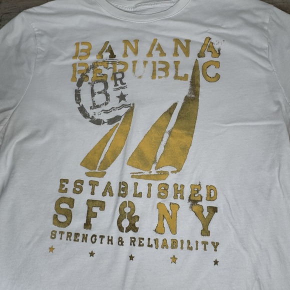Banana Republic Graphic Tee Unisex Size L EUC - Picture 2 of 6